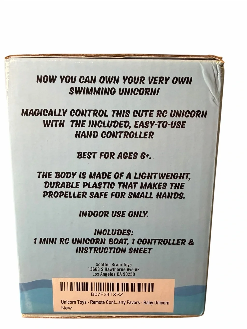 Scatter Brain Toys RC Unicorn Boat Remote Control Toy New in Box